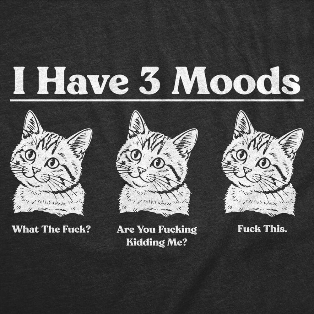 Mens Funny T Shirts I Have Three Moods What The Are You Kidding Me - Picture 2 of 5
